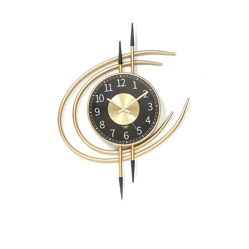 Reloj de pared metálico grande minimalista – Reloj moderno silencioso para sala de estar y oficina