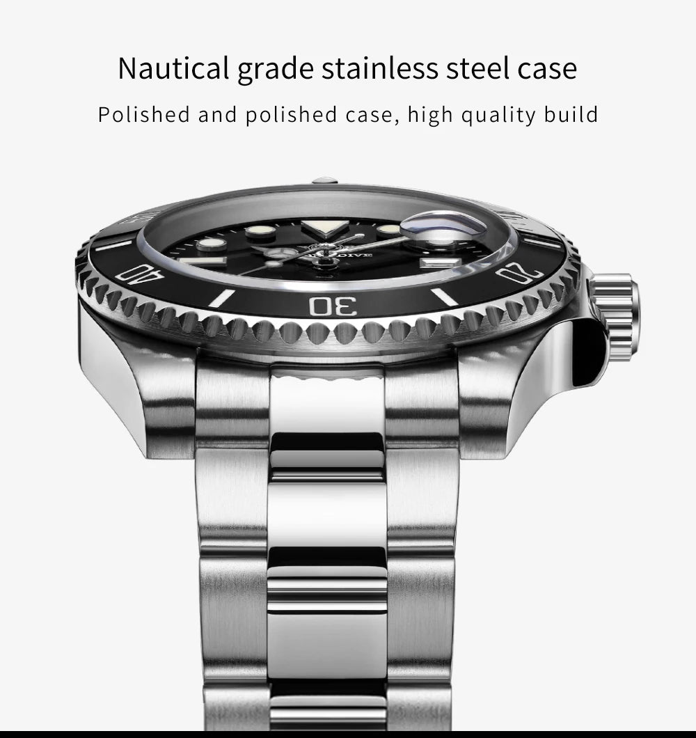 Reloj de Cuarzo de Acero Inoxidable para Hombre – Reloj Impermeable de Negocios y Deportes al Aire Libre