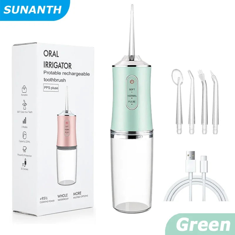 Portable Dental Water Flosser USB Rechargeable 220ml