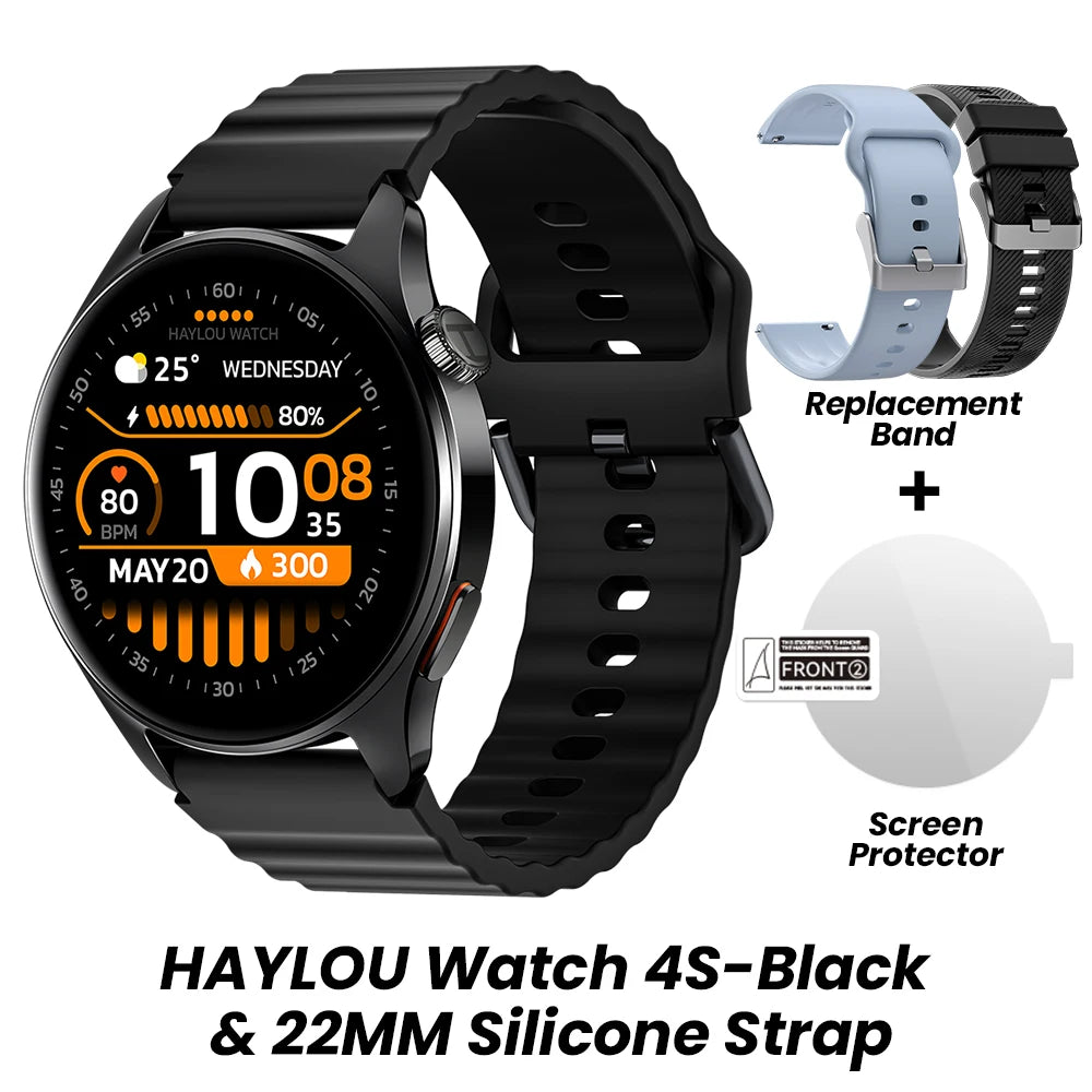 HAYLOU Watch 4S Advanced Fitness Smartwatch – HD AMOLED Screen, Multi-Satellite GPS & 120+ Sport Modes