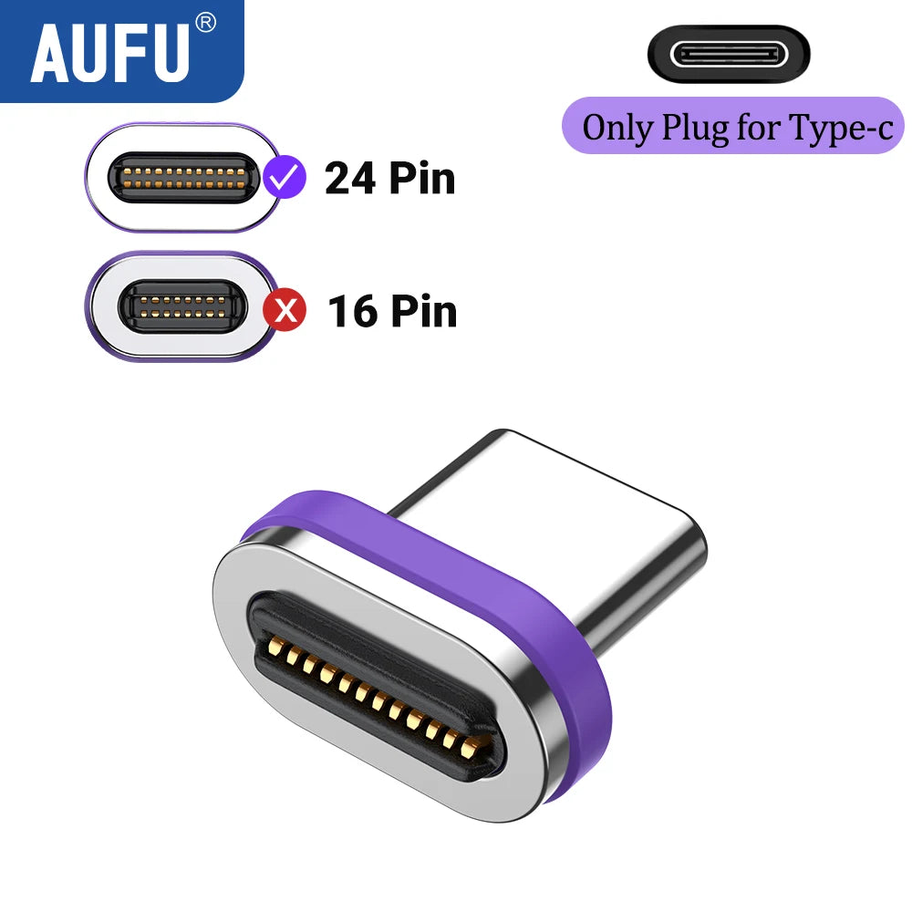AUFU 240W Magnetic USB-C Adapter – USB4 40Gbps Fast Charging Connector with 8K 60Hz for MacBook, iPhone & Thunderbolt Devices