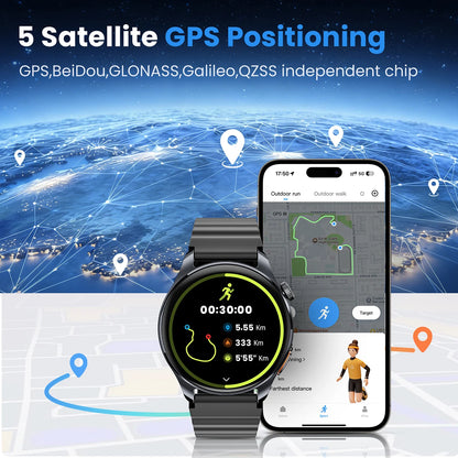 HAYLOU Watch 4S Advanced Fitness Smartwatch – HD AMOLED Screen, Multi-Satellite GPS & 120+ Sport Modes