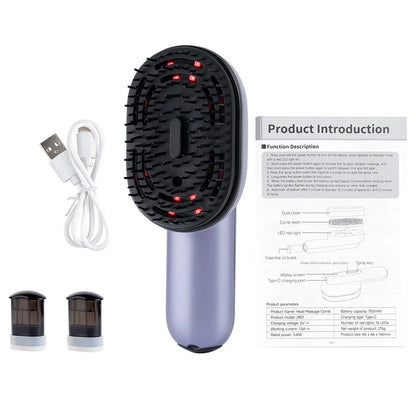 Smart Scalp Therapy Spray Brush – Vibrating Hair Massage Comb with Atomising Hair Oil Applicator