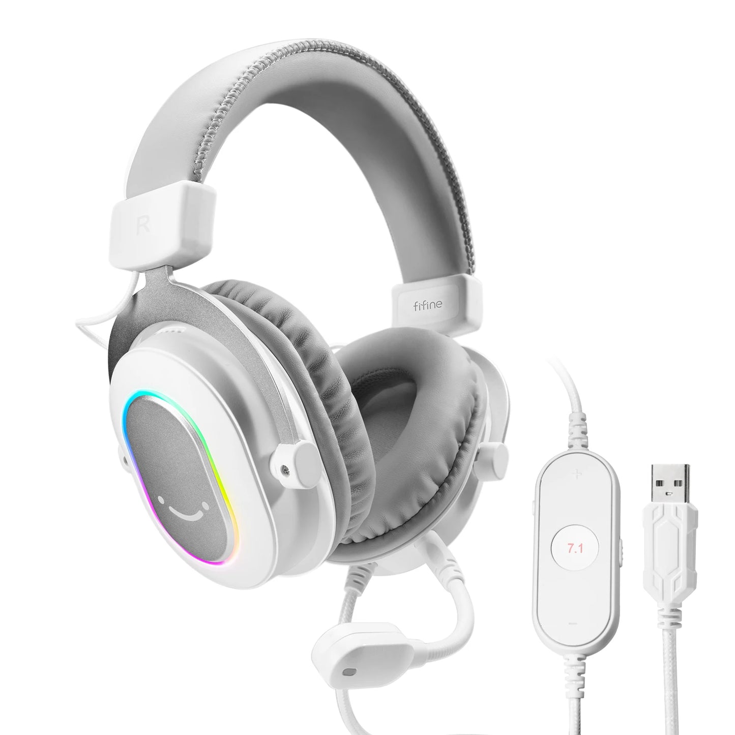 Auriculares RGB para gaming con sonido envolvente 7.1 – Cascos supraaurales con micrófono para PC, PS5 y PS4