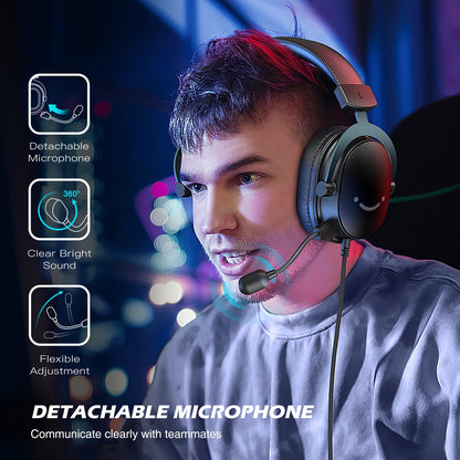 7.1 Surround Gaming Headset – USB & 3.5mm Headphones for PC, PS5 & Mac with Mic Mute