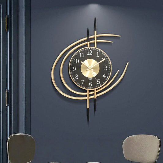 Large Minimalist Metal Wall Clock – Silent Modern Timepiece for Living Room & Office