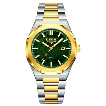 LIGE Luxury Fashion Women’s Watch – Classic Stainless Steel Waterproof Timepiece with Calendar & Luminous Hands
