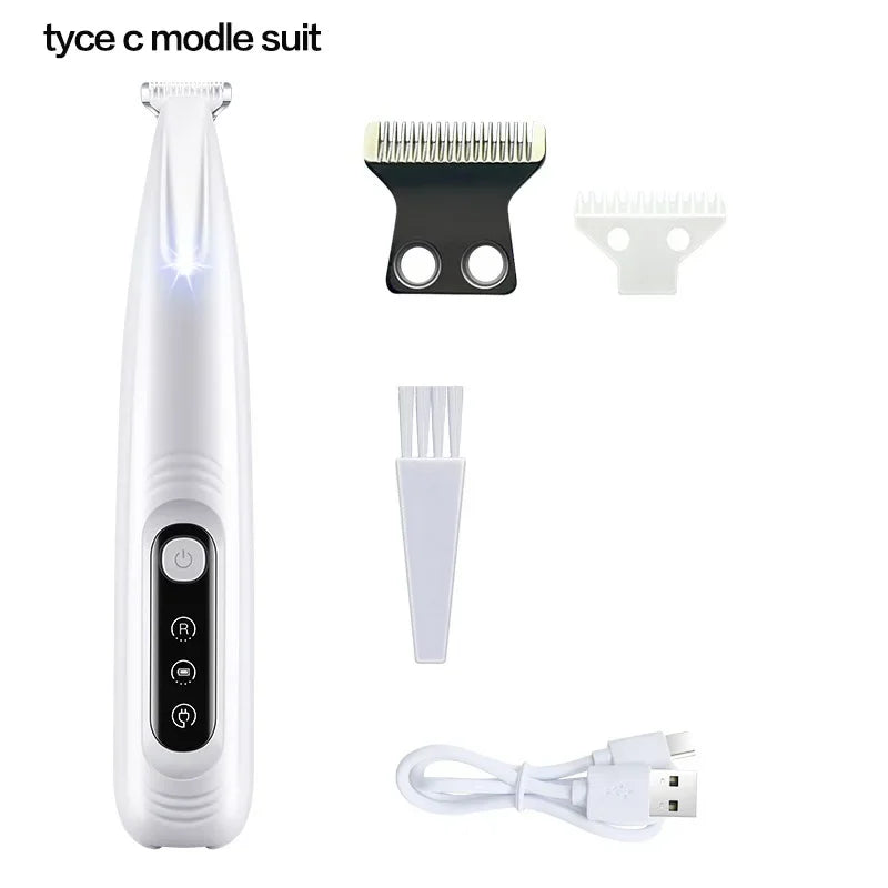 Professional Pet Paw Grooming Trimmer – LED Waterproof Dog Clippers with 18mm Wide Blade for Safe Trimming