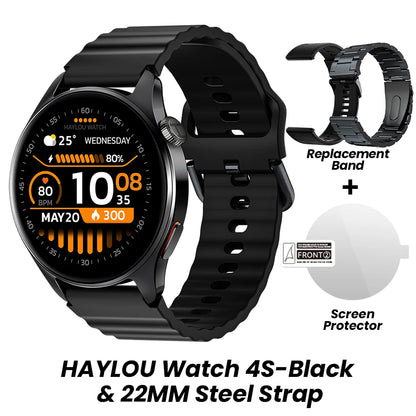 HAYLOU Watch 4S Advanced Fitness Smartwatch – HD AMOLED Screen, Multi-Satellite GPS & 120+ Sport Modes