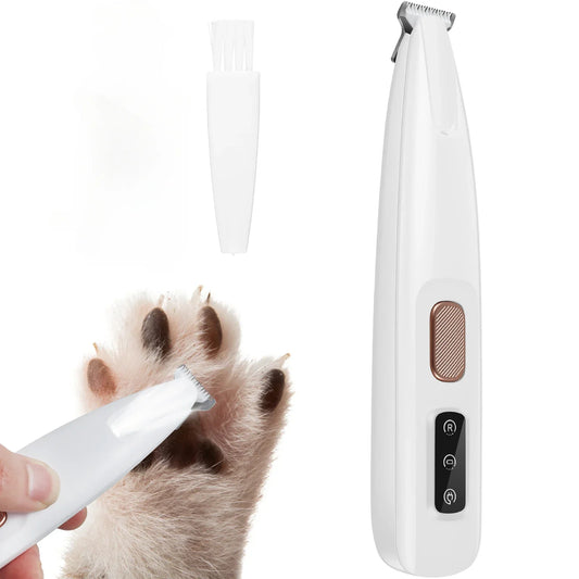Professional Pet Paw Grooming Trimmer – LED Waterproof Dog Clippers with 18mm Wide Blade for Safe Trimming