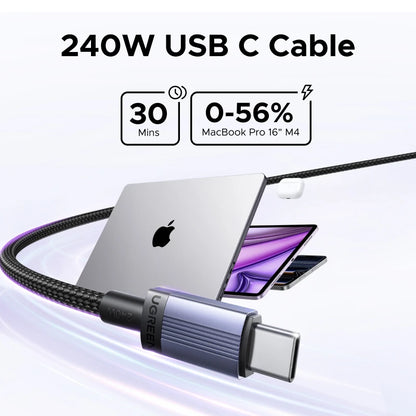 Cable USB tipo C a USB C UGREEN 240W, 100W PD 3.1, cable de carga rápida para Macbook Pro, Xiaomi, Samsung, portátil
