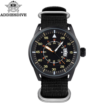 ADDIESDIVE Outdoor Men’s Watch – 50m Water Resistant Quartz Watch with Large Dial, Luminous Hands & Nylon Strap