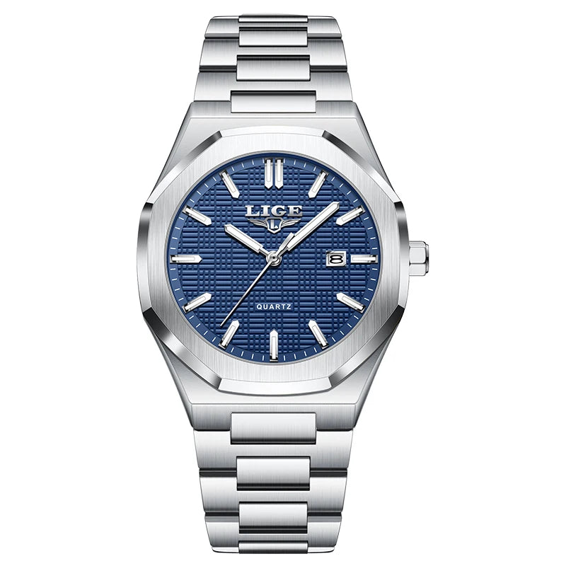 LIGE Luxury Fashion Women’s Watch – Classic Stainless Steel Waterproof Timepiece with Calendar & Luminous Hands