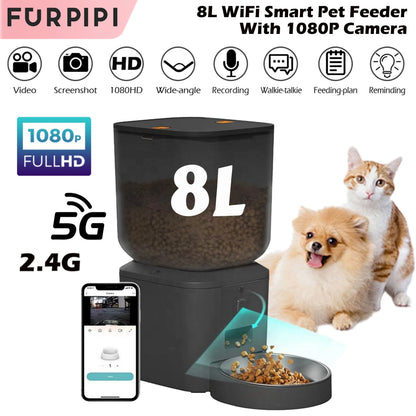 PetVision Pro 8L Smart Cat Food Dispenser with HD Camera, Voice Recorder & Tuya App