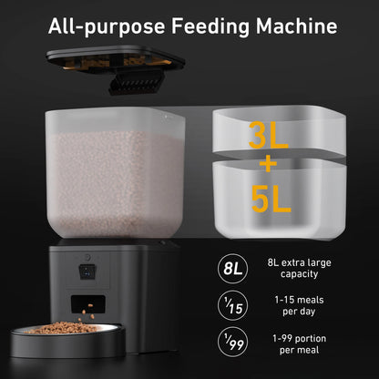 PetVision Pro 8L Smart Cat Food Dispenser with HD Camera, Voice Recorder & Tuya App