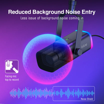 FIFINE AmpliGame AM8T Pro Gaming Microphone Kit – XLR & USB Dynamic Mic with RGB, Boom Arm & Headphone Monitoring for PC & PS5