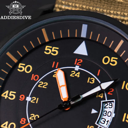 ADDIESDIVE Outdoor Men’s Watch – 50m Water Resistant Quartz Watch with Large Dial, Luminous Hands & Nylon Strap