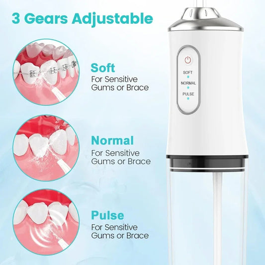 Portable Dental Water Flosser USB Rechargeable 220ml