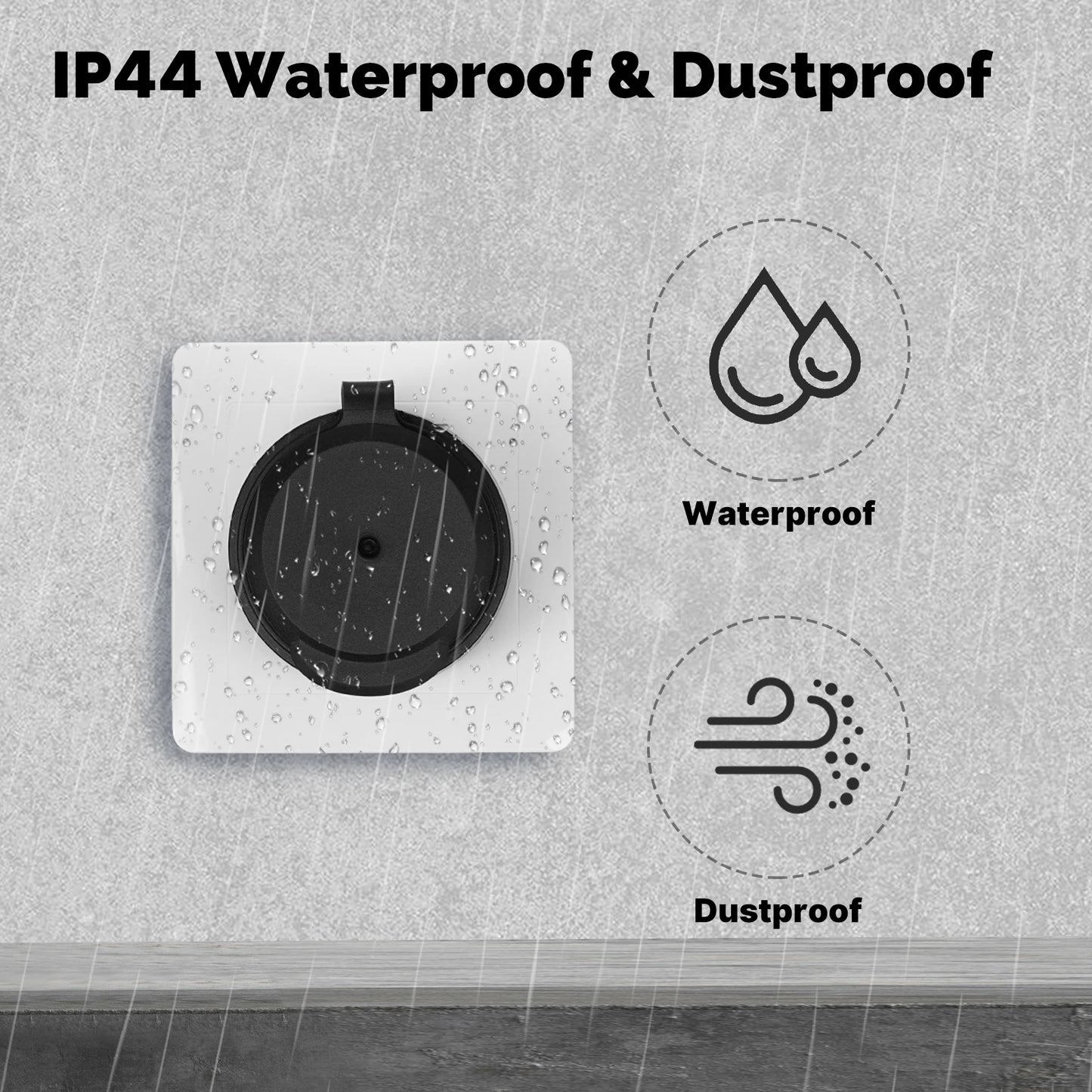 Enchufe inteligente WiFi 16A EU – Monitor de energía impermeable compatible con Alexa y Google Home