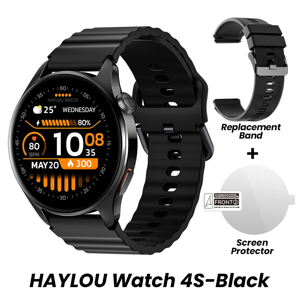 HAYLOU Watch 4S Advanced Fitness Smartwatch – HD AMOLED Screen, Multi-Satellite GPS & 120+ Sport Modes