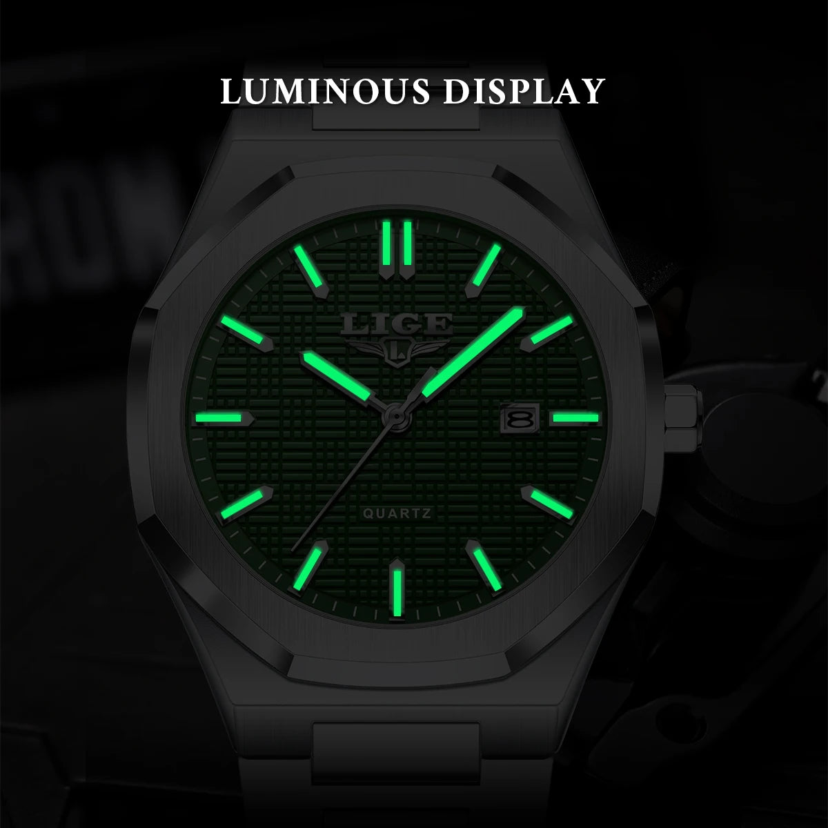 LIGE Luxury Fashion Women’s Watch – Classic Stainless Steel Waterproof Timepiece with Calendar & Luminous Hands