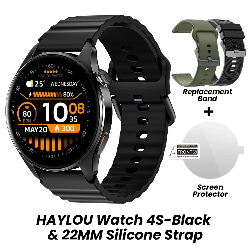 HAYLOU Watch 4S Advanced Fitness Smartwatch – HD AMOLED Screen, Multi-Satellite GPS & 120+ Sport Modes