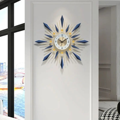 Luxury Modern Wall Clock – Scandi Wrought Iron Statement Clock for Living Room & Bedroom