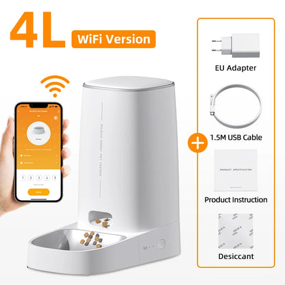 WhiskerFlow Pro WiFi Cat Food Dispenser with Smart App Control