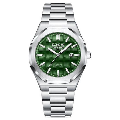 LIGE Luxury Fashion Women’s Watch – Classic Stainless Steel Waterproof Timepiece with Calendar & Luminous Hands