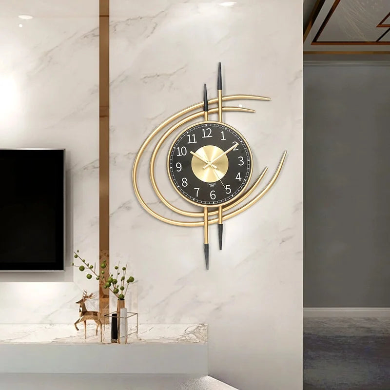 Large Minimalist Metal Wall Clock – Silent Modern Timepiece for Living Room & Office
