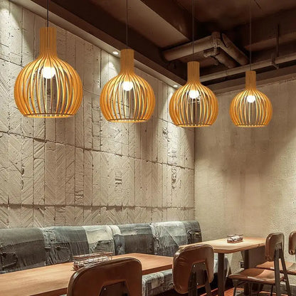 Nordic Wooden Pendant Lamp for Dining & Living Room