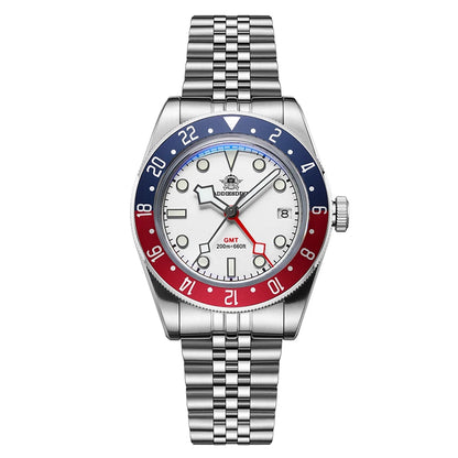 ADDIESDIVE GMT515 Diver Men’s Watch – 200m Waterproof, Sapphire Bubble Glass & BGW9 Super Luminous