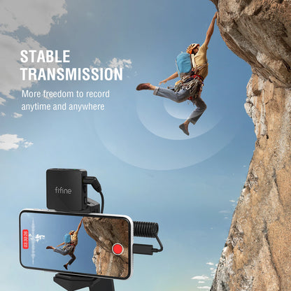 Wireless Lavalier Microphone 2 Pack – Cordless Lapel Mic Set for iPhone, Android & Camera