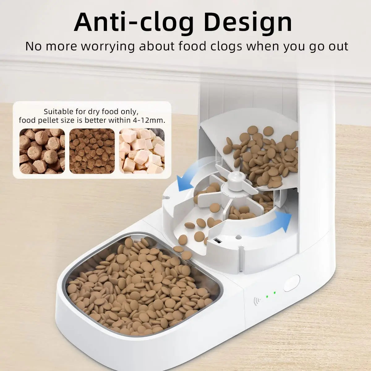 WhiskerFlow Pro WiFi Cat Food Dispenser with Smart App Control