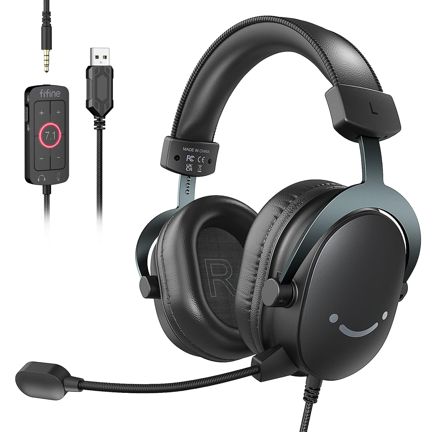 7.1 Surround Gaming Headset – USB & 3.5mm Headphones for PC, PS5 & Mac with Mic Mute