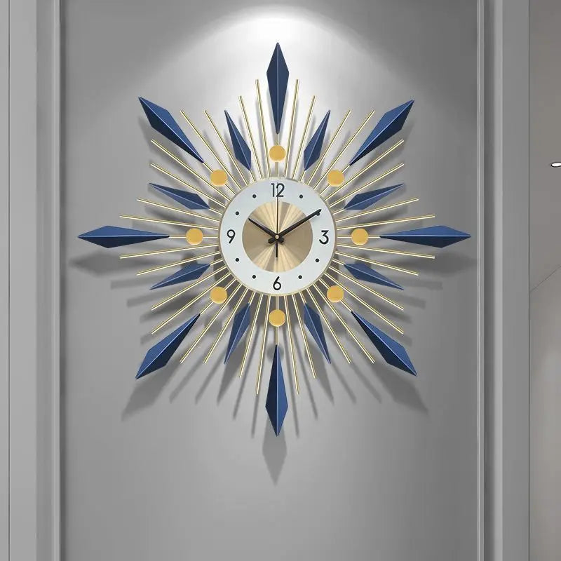 Luxury Modern Wall Clock – Scandi Wrought Iron Statement Clock for Living Room & Bedroom
