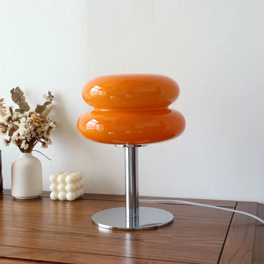Macaron Glass Bedside Lamp with Tricolour Dimming – Soft Ambient Light for Living Room & Bedroom Décor