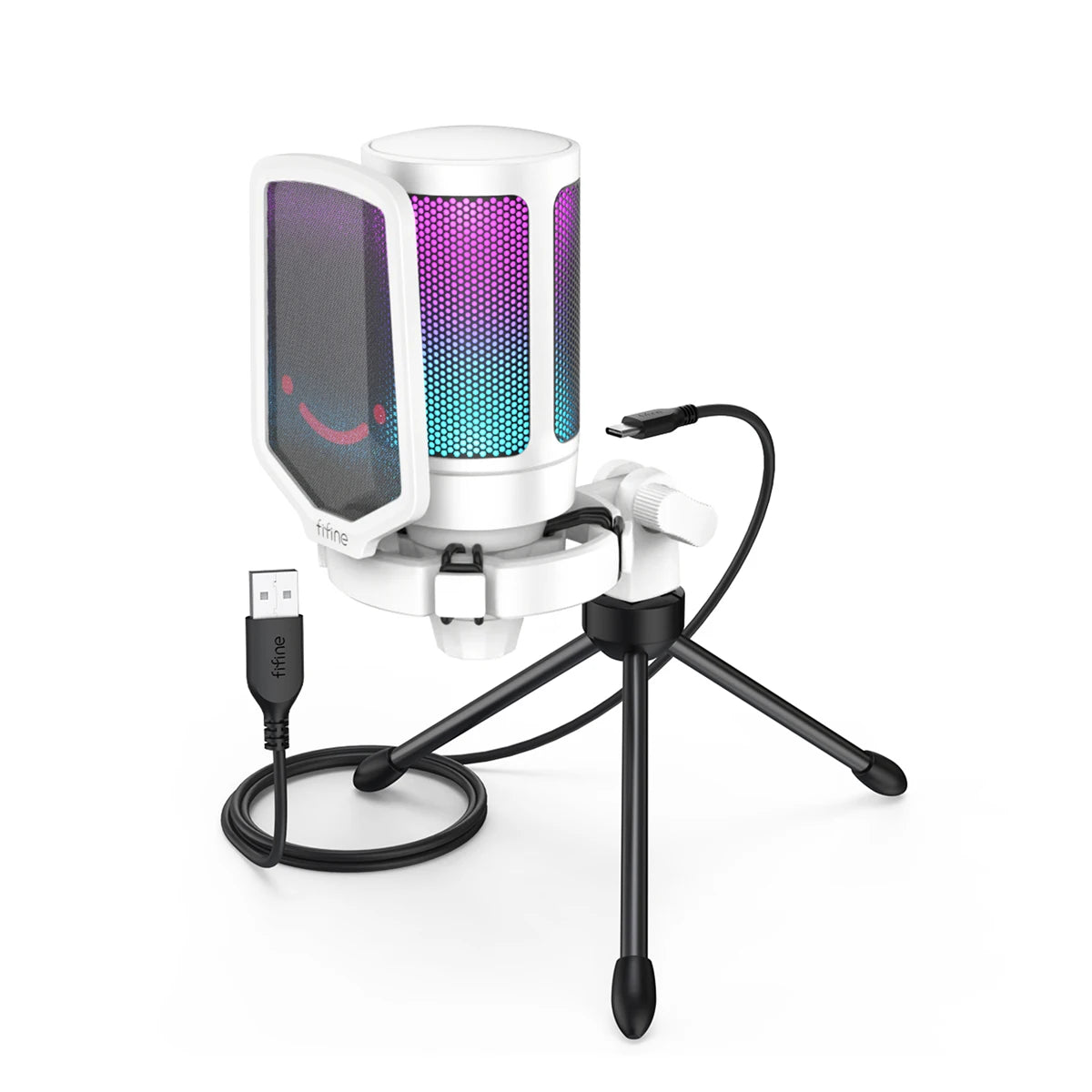 RGB USB Gaming Microphone – Streaming Condenser Mic for PC with Pop Filter & Shock Mount