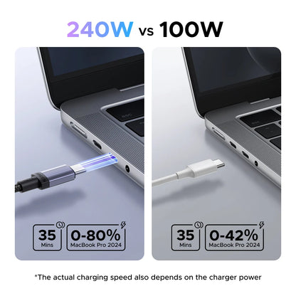 Cable USB tipo C a USB C UGREEN 240W, 100W PD 3.1, cable de carga rápida para Macbook Pro, Xiaomi, Samsung, portátil