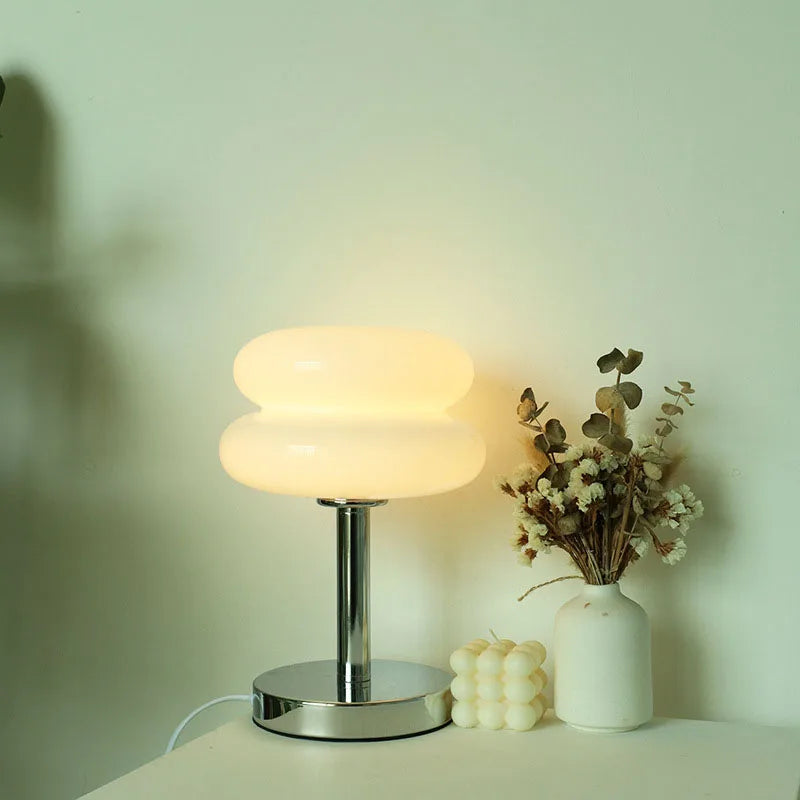 Macaron Glass Bedside Lamp with Tricolour Dimming – Soft Ambient Light for Living Room & Bedroom Décor