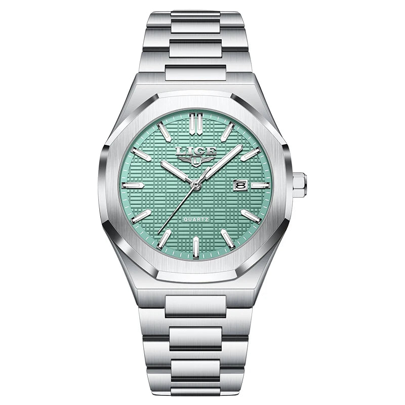 LIGE Luxury Fashion Women’s Watch – Classic Stainless Steel Waterproof Timepiece with Calendar & Luminous Hands