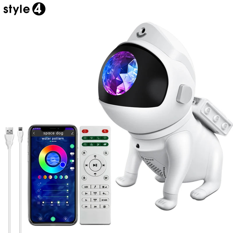 Kids Astronaut Star Projector Night Light with Remote Control & 360° Adjustable Design