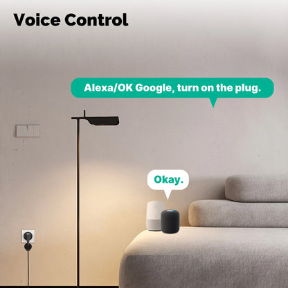 Enchufe inteligente WiFi 16A EU – Monitor de energía impermeable compatible con Alexa y Google Home