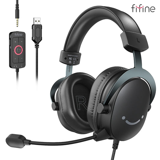 7.1 Surround Gaming Headset – USB & 3.5mm Headphones for PC, PS5 & Mac with Mic Mute
