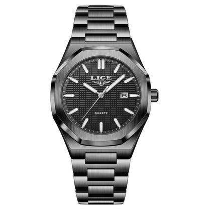 LIGE Luxury Fashion Women’s Watch – Classic Stainless Steel Waterproof Timepiece with Calendar & Luminous Hands