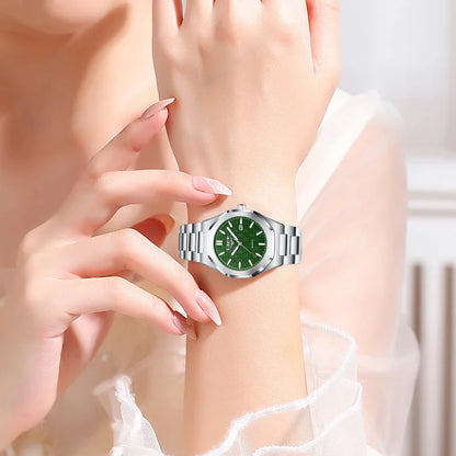 LIGE Luxury Fashion Women’s Watch – Classic Stainless Steel Waterproof Timepiece with Calendar & Luminous Hands