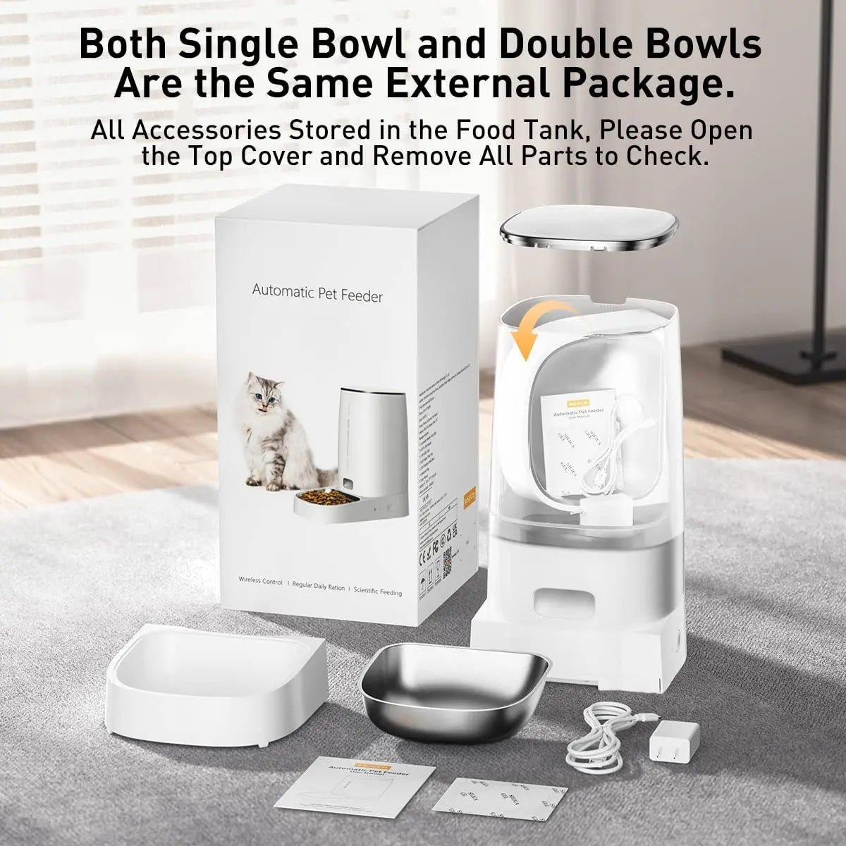 WhiskerFlow Pro WiFi Cat Food Dispenser with Smart App Control