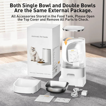 WhiskerFlow Pro WiFi Cat Food Dispenser with Smart App Control