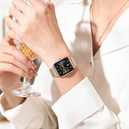 SUNKTA Reloj de Cuarzo Cuadrado Elegante – Diseño Retro de Lujo, Impermeable y Pantalla Luminosa con Fecha