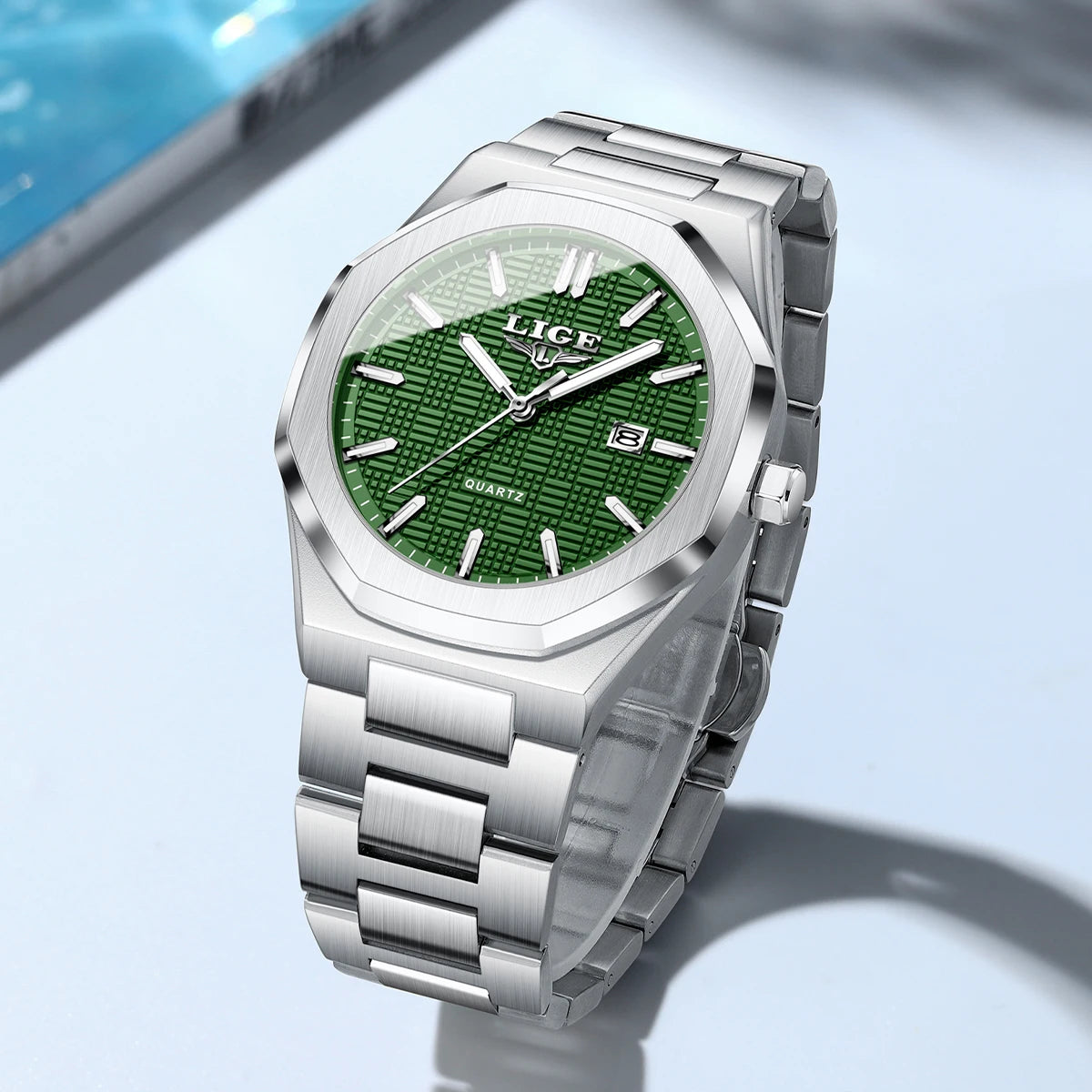 LIGE Luxury Fashion Women’s Watch – Classic Stainless Steel Waterproof Timepiece with Calendar & Luminous Hands
